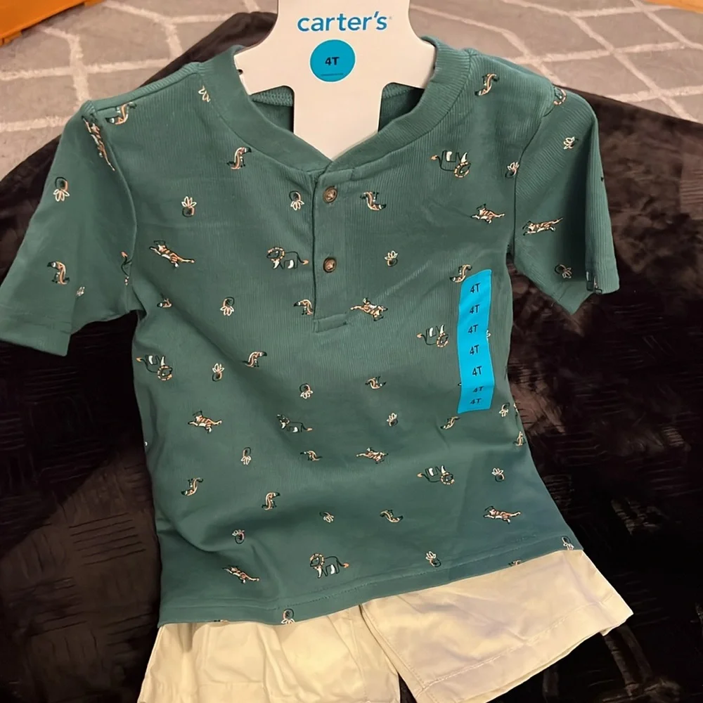 Carter's 2 pc Shirt and Shorts Set. Toddler Boys 4T
